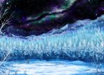  coat footprints forest hand_holding holding_hands mountain nature night night_sky original scarf scenery setsuri_(tubaki) sky snow snowflakes snowing star_(sky) starry_sky tree winter yuki_tanuki 