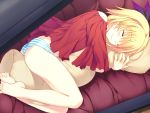  :3 blonde_hair game_cg kuze_hinata ore_no_kanojo_wa_hito_de_nashi panties short_hair sleeping striped_panties takanae_kyourin underwear 