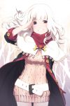  blush character_request gs_agent lena_(zoal) long_hair red_eyes scarf smile solo sweater_dress sword_girls white_hair 