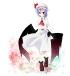  blue_hair dress highres ichihina red_eyes remilia_scarlet solo touhou wings 