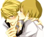  bad_id blonde_hair blush durarara!! heiwajima_shizuo kida_masaomi kiss multiple_boys short_hair tongue tsukimori_usako usakotsukimori yaoi yellow_eyes 