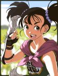  brown_eyes character_request dragon_quest dragon_quest_iii fighter_(dq3) fingerless_gloves gloves lowres naav twintails weapon 