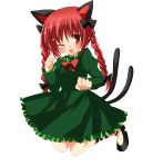  absurdres animal_ears braid cat_ears cat_tail emyu fujishiro_emyu highres kaenbyou_rin red_eyes red_hair redhead solo tail touhou wink 