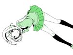  black_legwear dress green gumi hairband miniko274 school_uniform short_hair sideways skirt smile spot_color vocaloid 