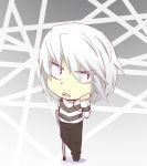  albino chibi crutch hazuki_ruu red_eyes shirt striped striped_shirt to_aru_majutsu_no_index white_hair 