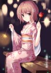  candy_apple fireworks hanasaku_iroha japanese_clothes kimono matsumae_ohana minaseyu_no senkou_hanabi short_hair sitting sparkler 