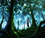  asato-sagamihara highres kingdom_hearts long_hair male riku silver_hair solo tree 
