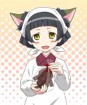  animal_ears black_hair blush bob_cut cat_ears dorm_leader fang maria_holic open_mouth yaguchi_kairo yellow_eyes 