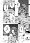  bow braid china_dress chinese_clothes comic dress evil_grin evil_smile grin hat hong_meiling long_hair monochrome remilia_scarlet shino_(ponjiyuusu) smile touhou translated translation_request twin_braids vampire 