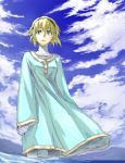  android blonde_hair blue_eyes cloud dress hairband persona persona_3 sandwich_(artist) sky water 