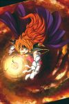  cape fang gloves highres lina_inverse long_hair magic open_mouth pauldrons red_eyes red_hair redhead shoulder_plates slayers 