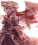  absurdres bat_wings foreshortening hat highres kanosigu monochrome nail_polish outstretched_arm outstretched_hand pointing red remilia_scarlet short_hair solo tears touhou vampire wings 
