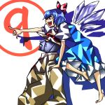  blue_eyes blue_hair bow character_request cirno crossover discharge_cycle hair_bow m.u.g.e.n pun q short_hair street_fighter street_fighter_iii street_fighter_iii:_3rd_strike touhou wings ⑨ 