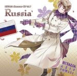  axis_powers_hetalia cd_cover coat gloves himaruya_hidekazu petals russia_(hetalia) russian_flag scarf violet_eyes 