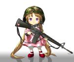  bloomers child gun helmet m16 rifle tanukino tsukuyomi_ai twintails voiceroid weapon 