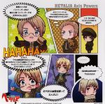  2008 5boys america_(hetalia) axis_powers_hetalia blue_eyes chibi comic dated dog england_(hetalia) germany_(hetalia) glasses green_eyes guitar hamburger japan_(hetalia) russia_(hetalia) thick_eyebrows translation_request 