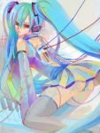  blue_hair hatsune_miku long_hair panties red_eyes twintails vocaloid 