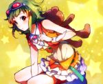  goggles_on_head green_eyes green_hair gumi masturi short_hair skirt solo star stuffed_animal stuffed_toy teddy_bear vocaloid wrist_cuffs 