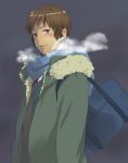  brown_eyes brown_hair coat kyon male sato_unta scarf school_uniform suzumiya_haruhi_no_shoushitsu suzumiya_haruhi_no_yuuutsu 