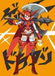  1girl female getter_dragon getter_robo getter_robo_g high_heels mazingkaizer mecha_musume personification red_hair redhead solo thighhighs weapon yellow_eyes 