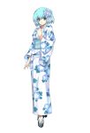  :o absurdres cross_edge hair_ornament hairpin highres hirano_katsuyuki japanese_clothes kimono mana_khemia mana_khemia_2 nail_polish nakamura_tatsunori obi official_art open_mouth sandals short_hair simple_background solo standing toenail_polish wuim yukata 