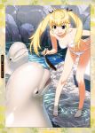  1girl absurdres barefoot beluga_whale blonde_hair blue_eyes fang fish grisaia_no_kajitsu highres legs long_hair matsushima_michiru navel open_mouth solo twintails watanabe_akio water 