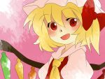  aenobas ascot blonde_hair bow comic flandre_scarlet hammer_(sunset_beach) hat open_mouth red_eyes short_hair side_ponytail silent_comic smile solo the_embodiment_of_scarlet_devil touhou wings 