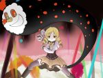  charlotte_(madoka_magica) drill_hair fighting_stance henshin jimuin kamen_rider kamen_rider_ryuki kamen_rider_ryuki_(series) mahou_shoujo_madoka_magica parody pose thighhighs tomoe_mami twin_drills witch_(madoka_magica) 