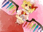  aenobas ascot blonde_hair blouse bow character_doll comic doll dress dutch_angle flandre_scarlet hammer_(sunset_beach) hat lavender_hair red_eyes remilia_scarlet short_hair side_ponytail silent_comic skirt smile solo touhou wings 