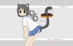  animal_ears catgirl nichijou seifuku shinonome_nano socks tail 