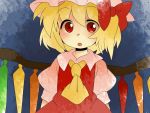  :o aenobas ascot blonde_hair bow comic flandre_scarlet hair_bow hammer_(sunset_beach) hat open_mouth red_eyes side_ponytail silent_comic solo the_embodiment_of_scarlet_devil touhou wings 