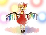  aenobas ascot blonde_hair blouse bow color comic dress flandre_scarlet hair_bow hammer_(sunset_beach) hat lights red_eyes shoes short_hair side_ponytail silent_comic skirt solo the_embodiment_of_scarlet_devil touhou wings 