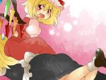  aenobas ass blonde_hair bow comic dress flandre_scarlet hammer_(sunset_beach) hat kirisame_marisa looking_back multiple_girls on_stomach open_mouth red_eyes shoes short_hair silent_comic sitting sitting_on_person sweatdrop teeth touhou wings 