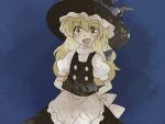  :d aenobas apron blonde_hair bow braid comic dress hair_bow hammer_(sunset_beach) hand_on_hip hat hips kirisame_marisa long_hair muted_color muted_colors open_mouth silent_comic smile solo touhou witch witch_hat yellow_eyes 