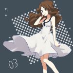  bad_id brown_eyes brown_hair dress inazuma_eleven inazuma_eleven_(series) long_hair mkrnsrd raimon_natsumi 