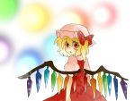  aenobas blonde_hair bow color comic flandre_scarlet hair_bow hammer_(sunset_beach) hat lights looking_back red_eyes short_hair side_ponytail silent_comic solo the_embodiment_of_scarlet_devil touhou wings 