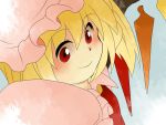  aenobas ascot blonde_hair bow comic face flandre_scarlet from_above hammer_(sunset_beach) hat multiple_girls red_eyes remilia_scarlet short_hair siblings silent_comic sisters smile touhou wings 