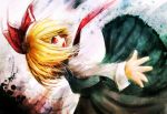  blonde_hair dot_heit fang hair_ribbon necktie open_mouth red_eyes ribbon rumia short_hair solo the_embodiment_of_scarlet_devil touhou youkai 