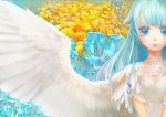  blue_eyes blue_hair highres original solo wings yuanmaru 