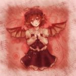  :o animal_ears earrings hands_clasped hat jewelry long_sleeves mystia_lorelei red red_eyes red_hair redhead short_hair skirt skirt_set solo tommy_(95_tamaki_1207) touhou wings 