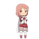  adapted_costume alternate_hairstyle boots cape chibi cosplay detached_sleeves gloves hair_down kaname_madoka knt31 magical_girl mahou_shoujo_madoka_magica miki_sayaka miki_sayaka_(cosplay) pink_eyes pink_hair short_hair skirt solo thigh-highs thighhighs tsuzuya_(knt31) white_gloves white_legwear zettai_ryouiki 