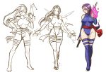  breasts curvy eroquis highleg highleg_leotard hips katana large_breasts leotard lipstick long_hair looking_at_viewer marvel psylocke purple_hair sketch solo sword thigh_gap thighhighs thong_leotard weapon wide_hips x-men 