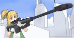  anti-materiel_rifle barrett_m82 blonde_hair gloves green_eyes gun hangaku iris_(material_sniper) m82 material_sniper rifle sniper_rifle weapon white_gloves 