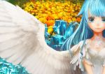  blue_eyes blue_hair highres original solo wings yuanmaru 