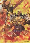  angry armor ax bald dian_wei dynasty_warriors fire guard koei male sangoku_musou shield solo warrior weapon 