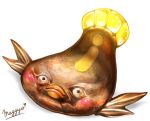  beak blush fins fish glowing no_humans pokemon realistic stunfisk translated umedama_riko 