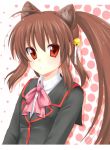  bad_id brown_hair cat_ears little_busters!! long_hair natsume_rin ponytail red_eyes school_uniform yupachi 