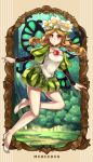  braid butterfly_wings character_name fairy flower hair_flower hair_ornament killyoh long_hair mercedes odin_sphere pointy_ears puff_and_slash_sleeves red_eyes solo twin_braids wings 