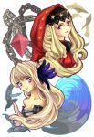  blonde_hair chain chains feathers gwendolyn long_hair multiple_girls odin_sphere purple_eyes silver_hair velvet_(odin_sphere) violet_eyes 