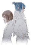  bad_id blue_hair brown_hair jacket nezumi_(no.6) no.6 safu scarf short_hair turtleneck yuriko_(kkk9) 